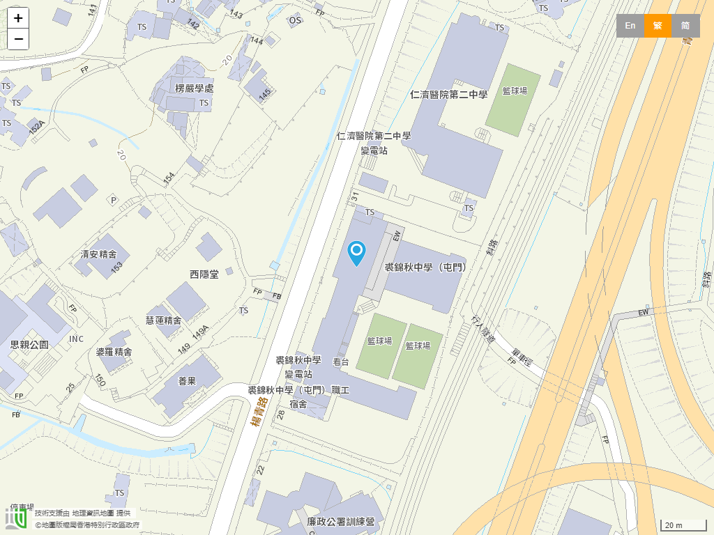 裘锦秋中学(屯门)位置