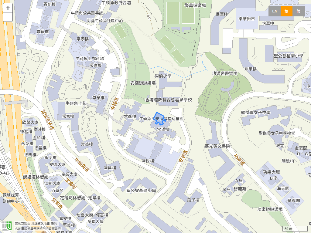 平安福音堂幼稚园(牛头角)位置