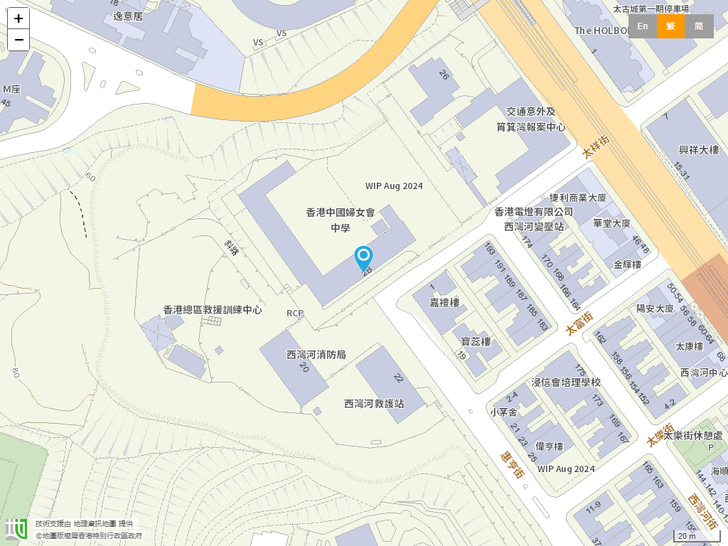 香港中国妇女会中学位置