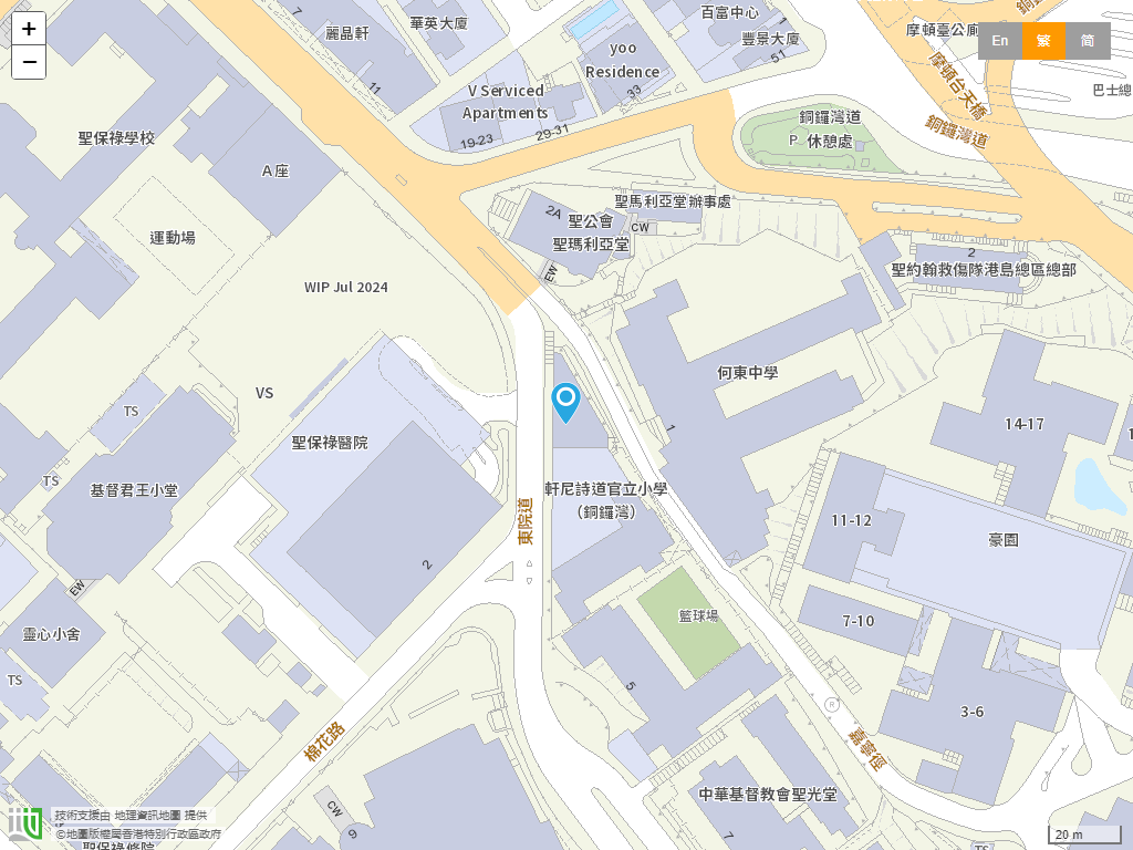 轩尼诗道官立小学(铜锣湾)位置
