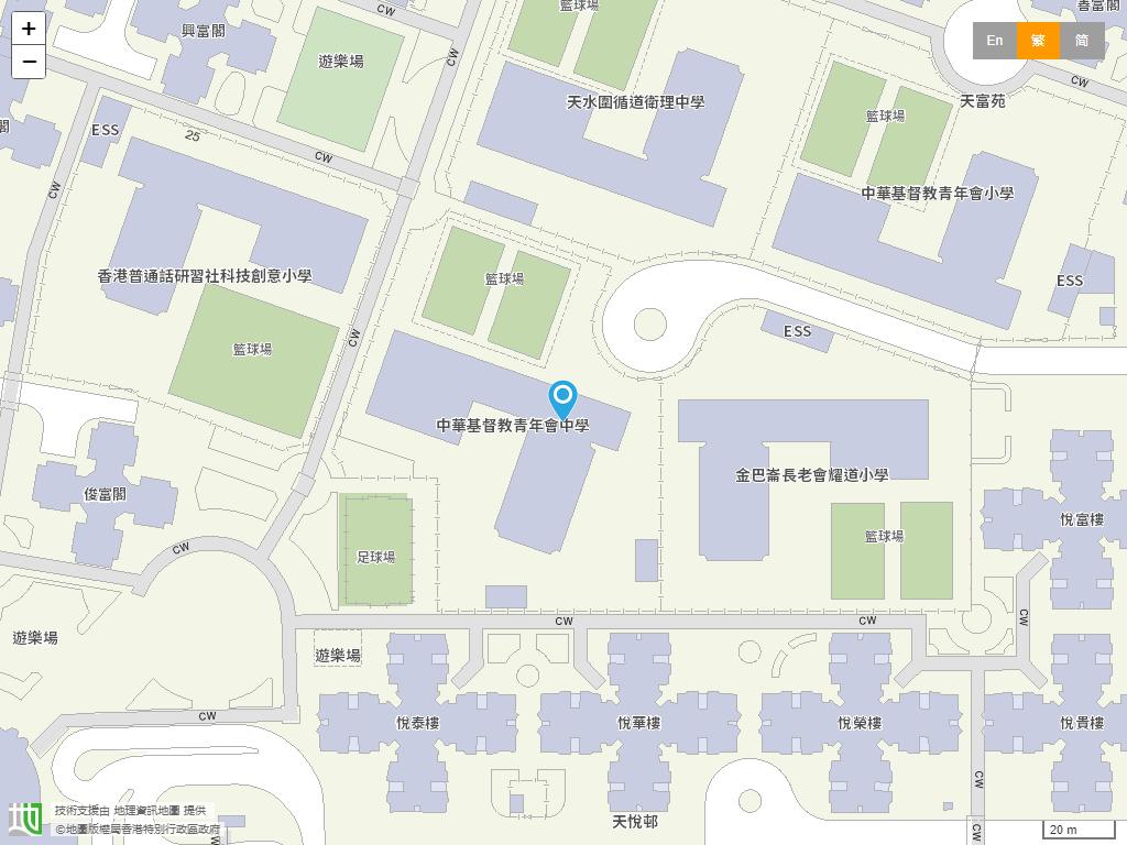 中华基督教青年会中学位置